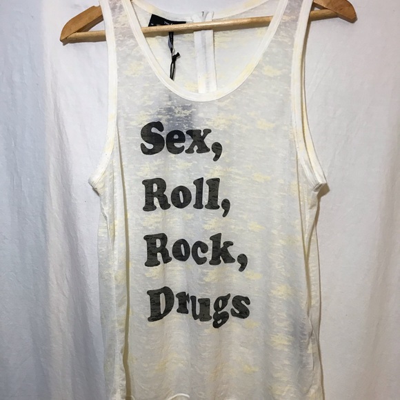 The Kooples Tops - The Kooples NWT Sex Roll Rock Drugs Burnout Tank M